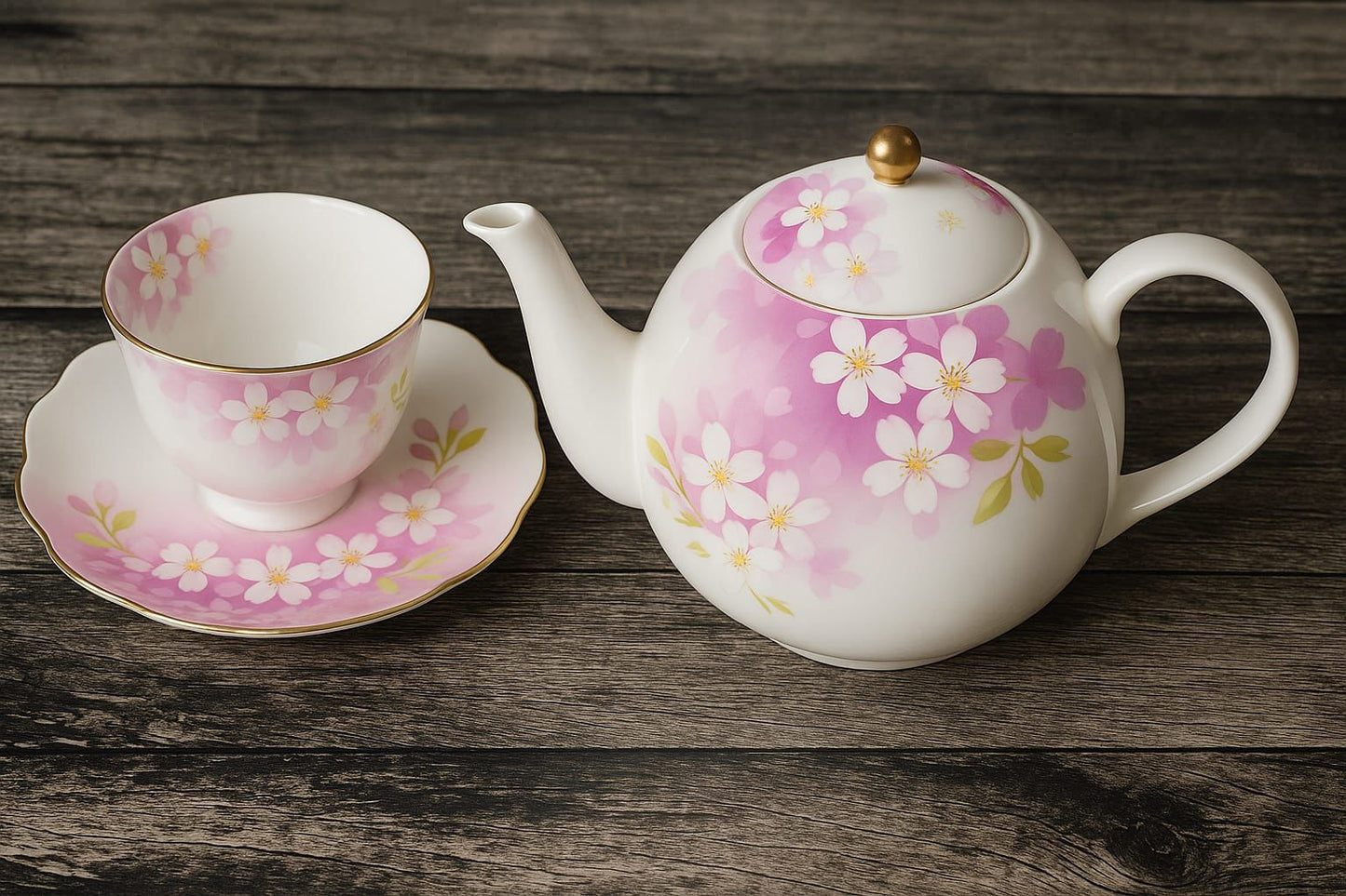 Japanese 🇯🇵 Ceramic Cava Set🫖🍵 | 1 Teapot + 5 Cups + 5 Saucers + 5 Dessert Plates | Elegant Crackle Glaze Finish🥰
