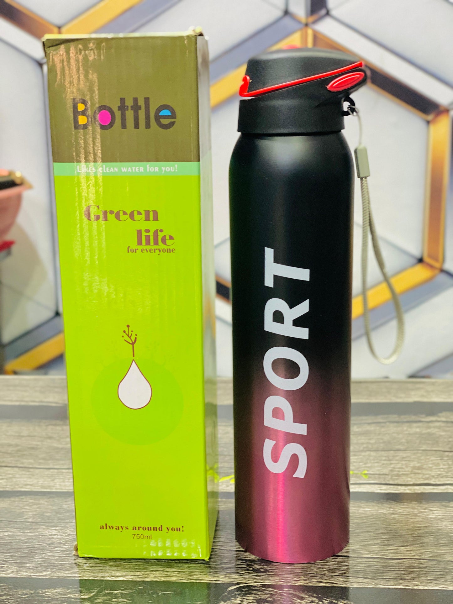 German 🇩🇪 750ml Hot & Cold Sports Bottle with Built-in Straw – Leakproof & Stylish Design😍