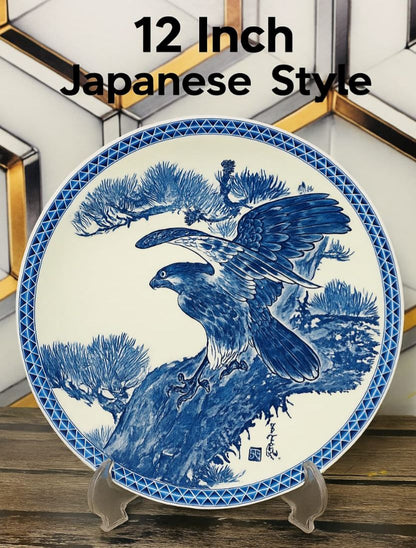 Traditional 12-Inch Japanese 🇯🇵 Imari Porcelain Plate 😍– Red & Blue Floral Art Platter😍😍😍