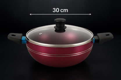 🥘 Branded Original Tefal Non-Stick Karahi – Elegant Red Finish ❤️