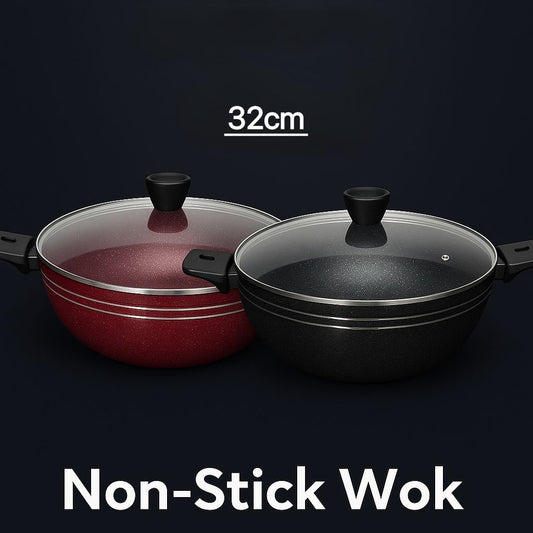 Tefal Non-Stick Cookware – 32cm (2 Colors: Red ❤️& Black 🖤) | Made in France 🇫🇷 | No.1 Brand