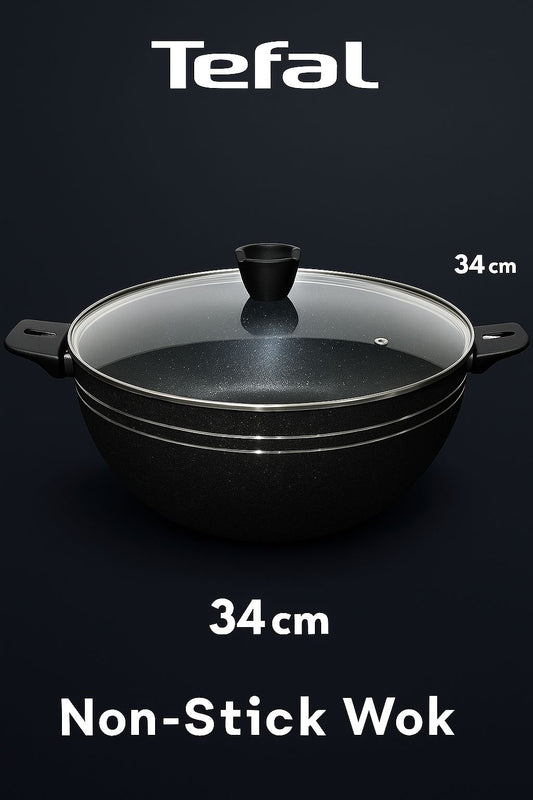 Tefal Non-Stick Cookware – 34cm (2 Colors: Red ❤️and black 🖤) | Made in France 🇫🇷 | No.1 Brand