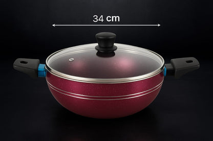 🥘 Branded Original Tefal Non-Stick Karahi – Elegant Red Finish ❤️