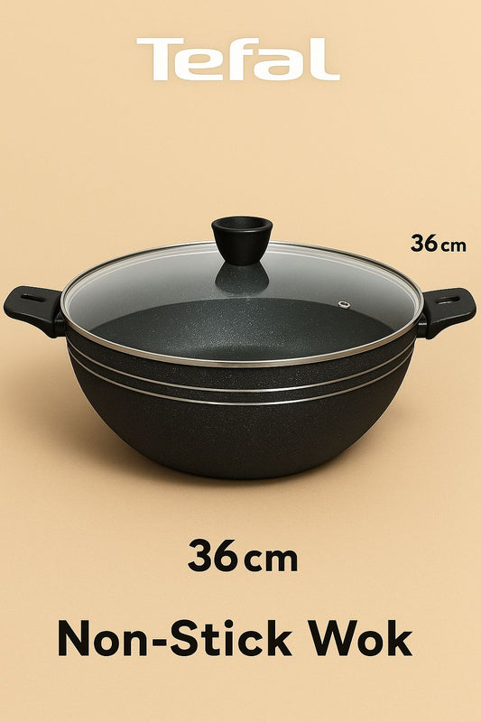 Tefal Non-Stick Cookware – 36cm (2 Colors: Red ❤️and black 🖤) | Made in France 🇫🇷 | No.1 Brand