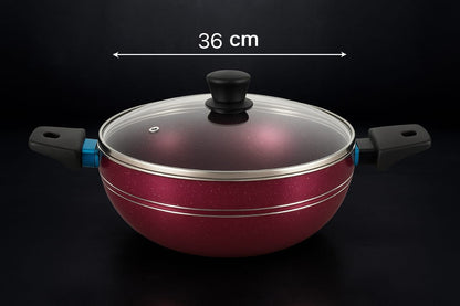 🥘 Branded Original Tefal Non-Stick Karahi – Elegant Red Finish ❤️